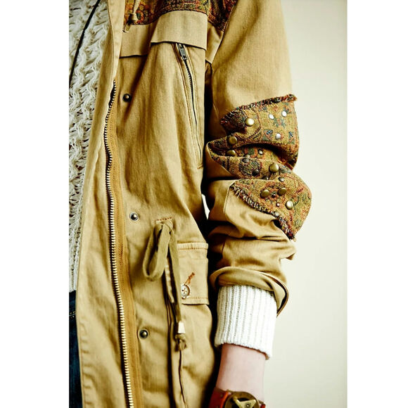 Free People Crafted Cloth Tapestry Parka Anorak Jacket - Picture 9 of 11